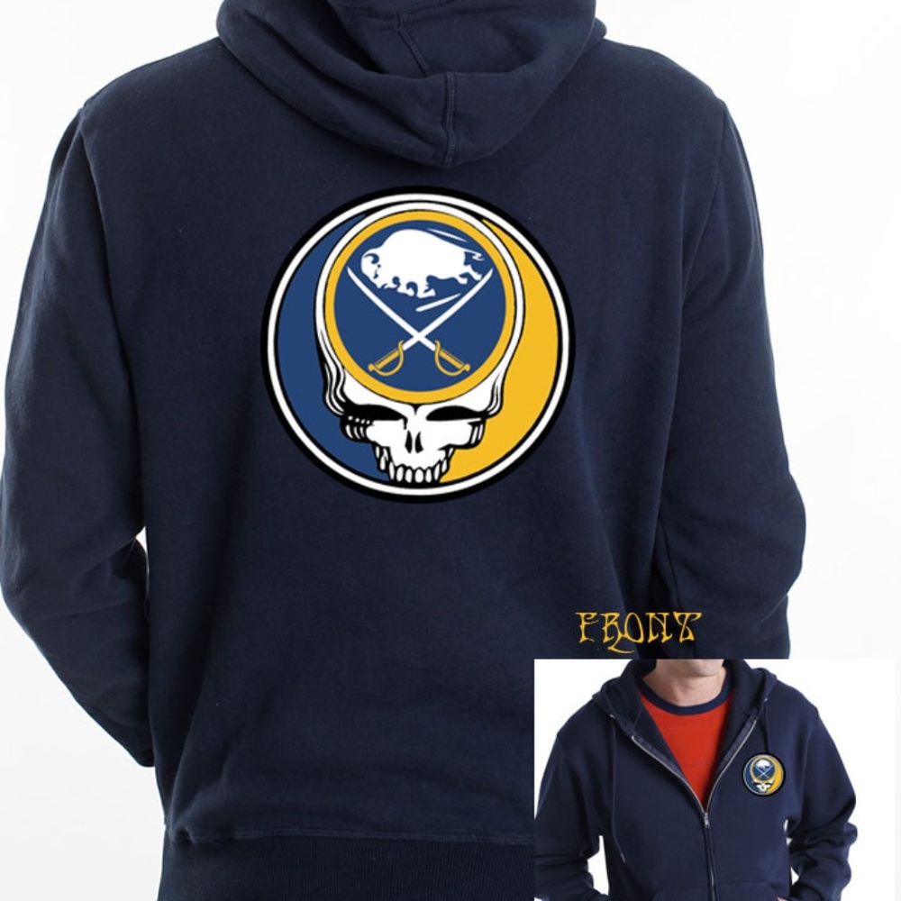 Grateful Dead Buffalo Sabers Zip Front Hoodie Sweatshirt & Shirts